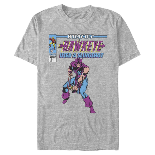 Marvel - Avengers - Hawkeye Wi Hawkey Used A Slingshot - Men's T-Shirt - Heather grey - Front