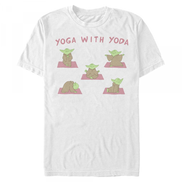 Star Wars - Classic Yoga With Yoda - Men's T-Shirt - White - Front