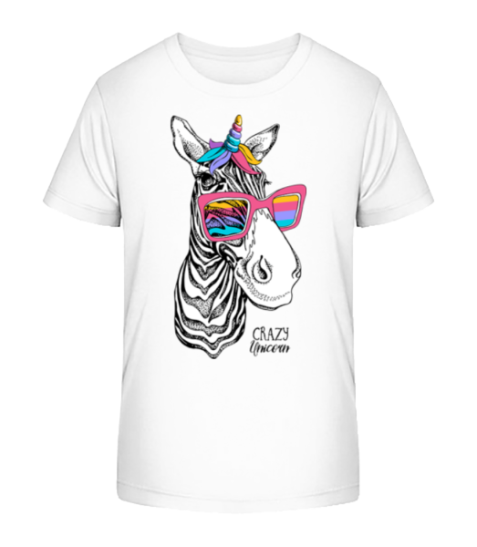 Crazy Unicorn - Kid's Bio T-Shirt Stanley Stella - White - Front