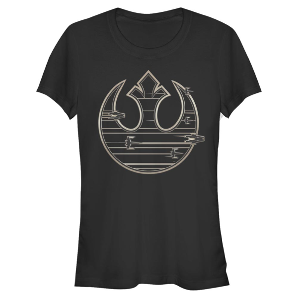 Star Wars - The Last Jedi - Logo Gold Rebel - Women's T-Shirt - Black - Front