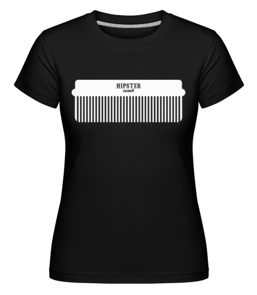 Hipster Comb -  Shirtinator Women's T-Shirt - Black - Front