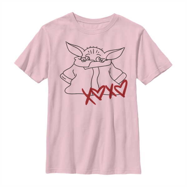 Star Wars - The Mandalorian - The Child Xoxo - Valentine's Day - Kids T-Shirt - Pink - Front