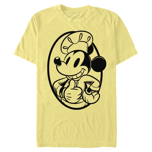 Disney - Mickey Mouse - Mickey Mouse Chef Mickey Circle - Men's T-Shirt - Yellow - Front