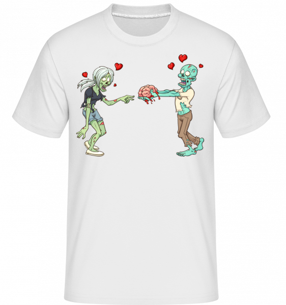 Zombies In Love -  Shirtinator Men's T-Shirt - White - Vorn