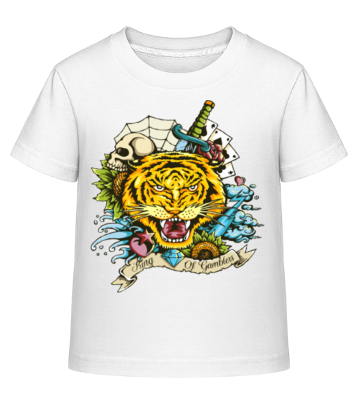 Tiger Tattoo Flash - Kid's Shirtinator T-Shirt - White - Front