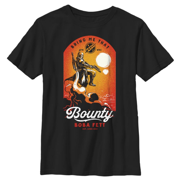 Star Wars - Book of Boba Fett - Boba Fett Bounty Blast - Kids T-Shirt - Black - Front