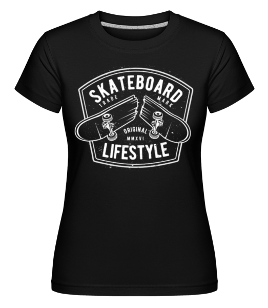 Skateboard Lifestyle -  Shirtinator Women's T-Shirt - Black - Front