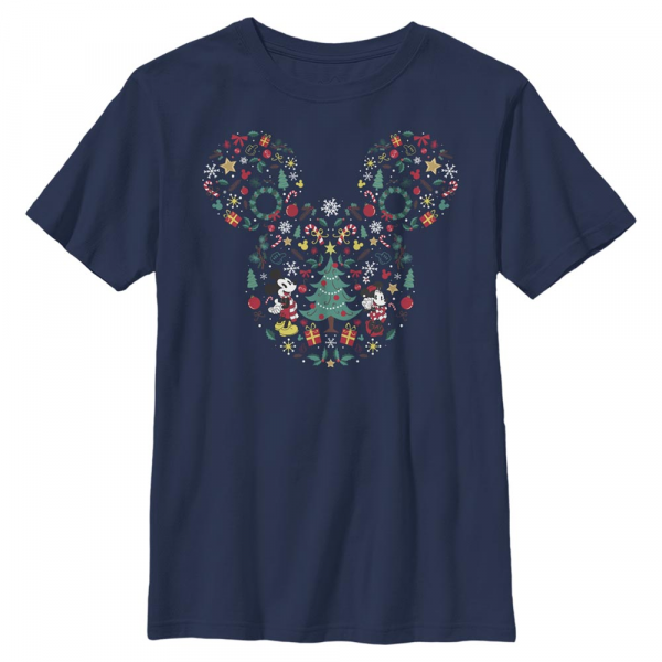 Disney Classics - Mickey Mouse - Mickey Mouse Icon Ear Fill - Kids T-Shirt - Navy - Front