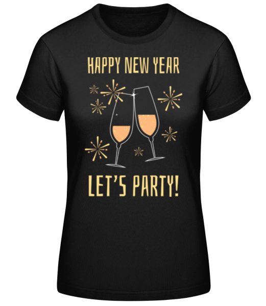 New Year Let's Party - Women's Basic T-Shirt - Black - Front