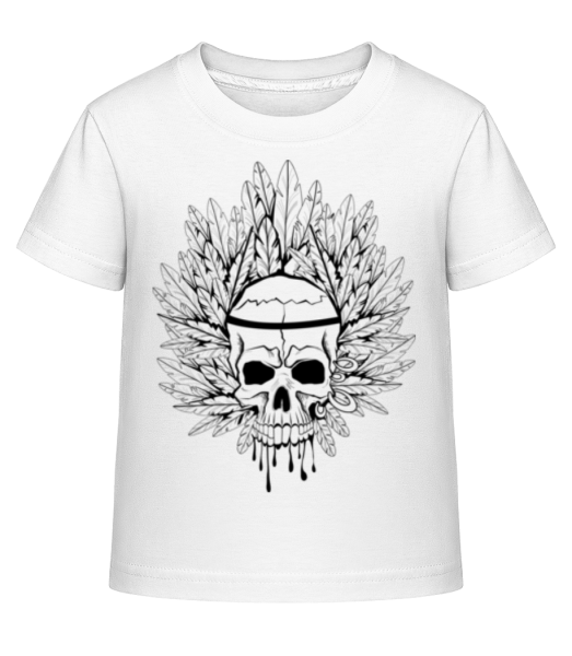 Skull Indian Tattoo - Kid's Shirtinator T-Shirt - White - Front