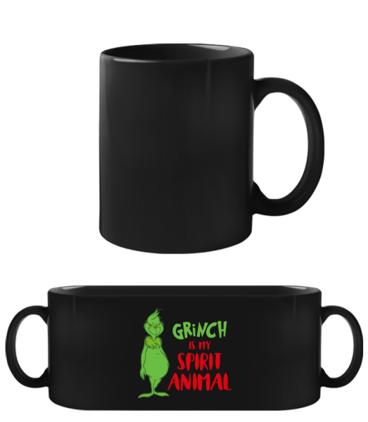Grinch Is My Spirit Animal - Black Mug - Black - Front
