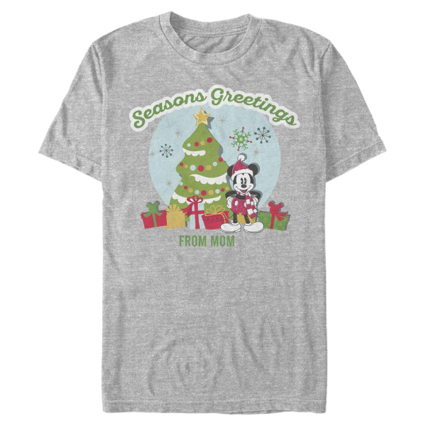 Disney Classics - Mickey Mouse - Mickey Mouse Greetings From Mom - Christmas - Men's T-Shirt - Heather grey - Front
