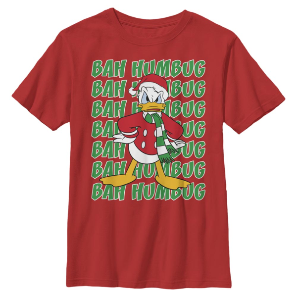 Disney Classics - Mickey Mouse - Donald Duck Donald Scrooge - Christmas - Kids T-Shirt - Red - Front