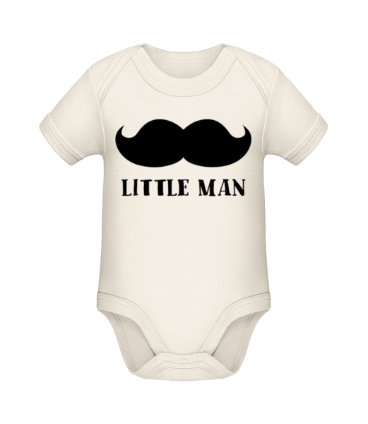 Little Man Mustache - Organic Baby Body - Cream - Front