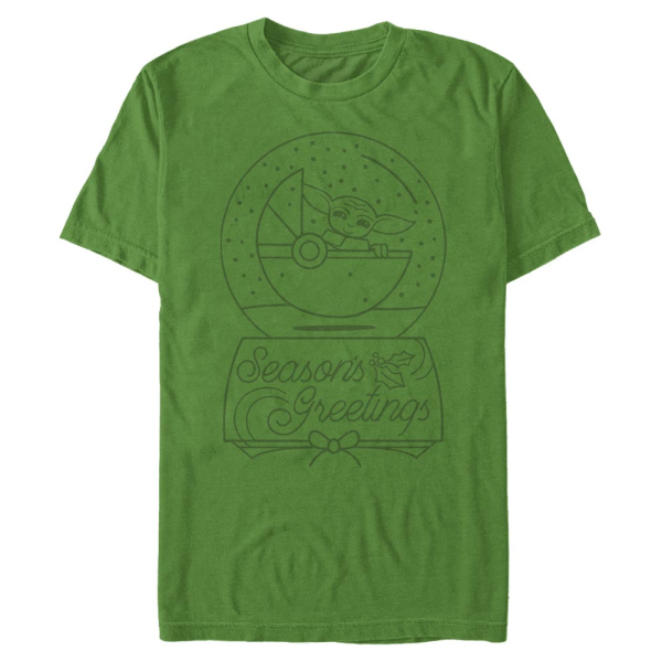 Star Wars - The Mandalorian - The Child Greetings Outline - Christmas - Men's T-Shirt - Kelly green - Front