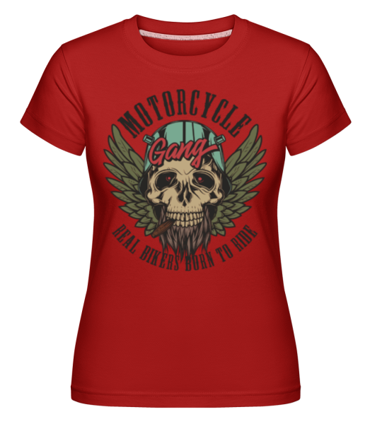 Real Bikers Born To Ride -  Shirtinator Women's T-Shirt - Red - Front