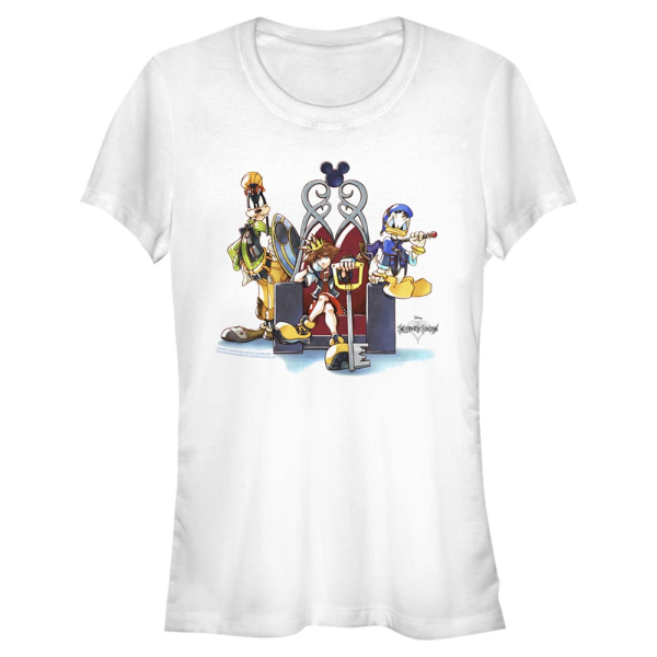 Disney - Kingdom Hearts - Skupina In Chair - Women's T-Shirt - White - Front