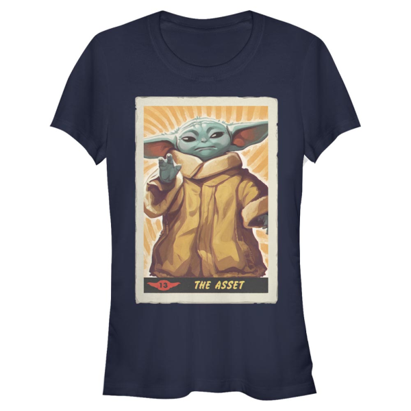 Star Wars - The Mandalorian - The Child The Asset Poster - Women's T-Shirt - Navy - Front