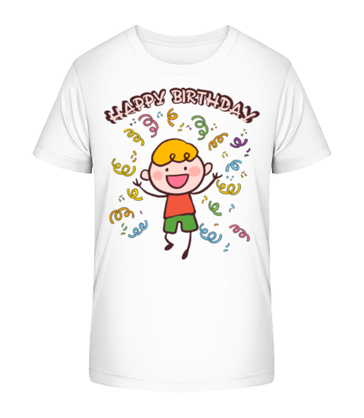 Happy Birthday Dance - Kid's Bio T-Shirt Stanley Stella - White - Front
