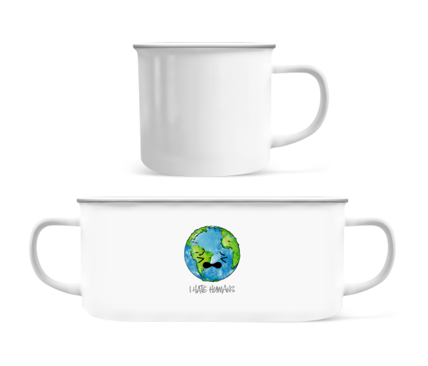 Earth Hates Humans - Enamel-cup - White - Front