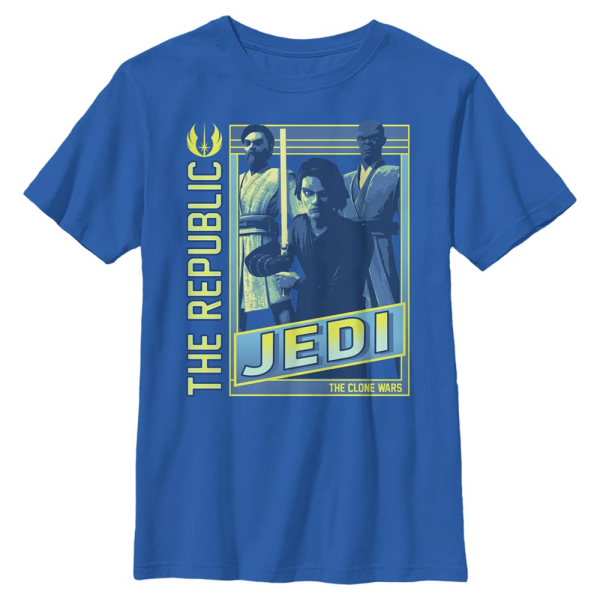 Star Wars - The Clone Wars - Skupina JEDI Group - Kids T-Shirt - Royal blue - Front