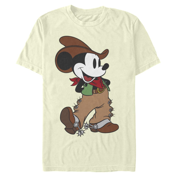 Disney Classics - Mickey Mouse - Mickey Mouse Cowboy Mickey - Men's T-Shirt - Cream - Front
