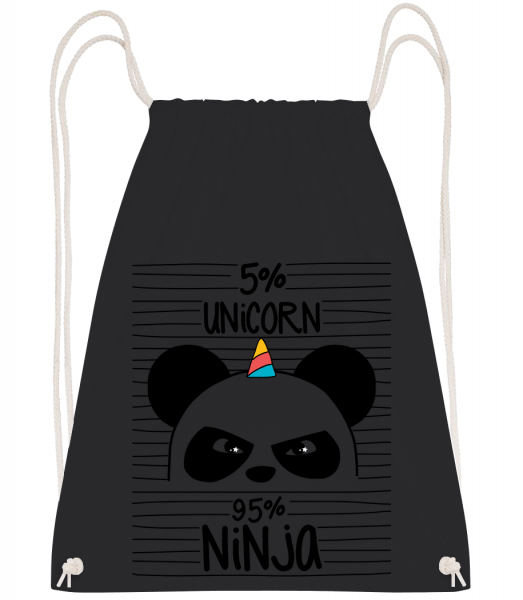 5% Unicorn 95% Ninja - Drawstring Backpack - Black - Vorn