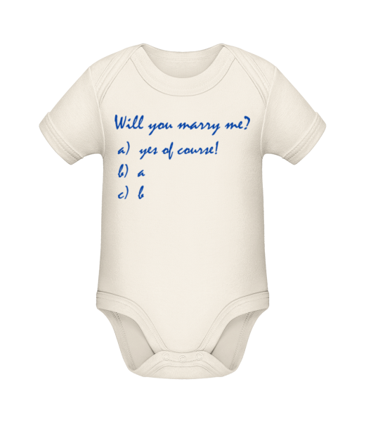 Will You Marry Me? Funny Answers - Organic Baby Body - Cream - Front