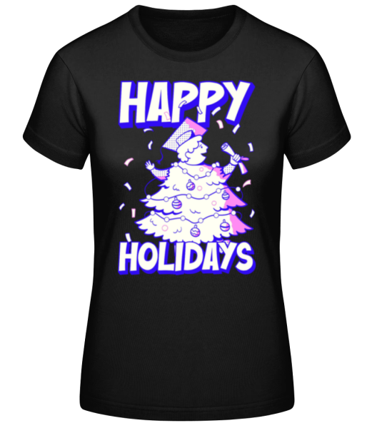 Happy Holidays - Women's Basic T-Shirt - Black - Front