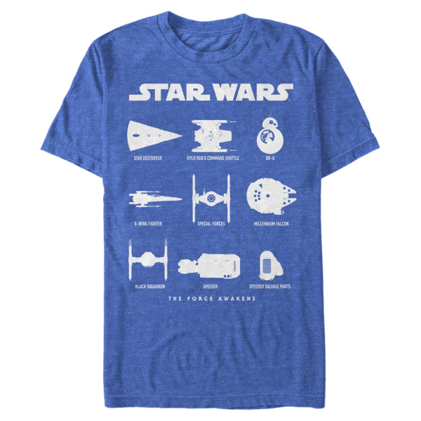 Star Wars - Episode 7 - Skupina Silly Ships - Men's T-Shirt - Heather royal blue - Front