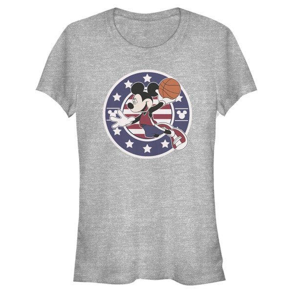Disney Classics - Mickey Mouse - Mickey B Ball Americana - Women's T-Shirt - Heather grey - Front