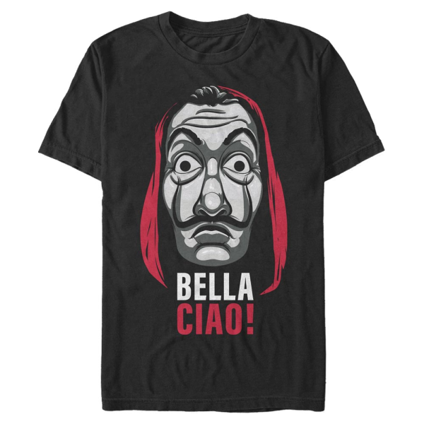 Netflix - Money Heist - Mask Bella Ciao - Men's T-Shirt - Black - Front