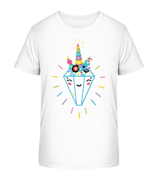 Happy Diamond - Kid's Bio T-Shirt Stanley Stella - White - Front