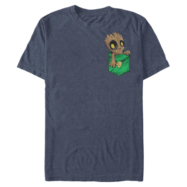 Marvel - Guardians of the Galaxy - Groot Cutie Pocket - Men's T-Shirt - Heather navy - Front