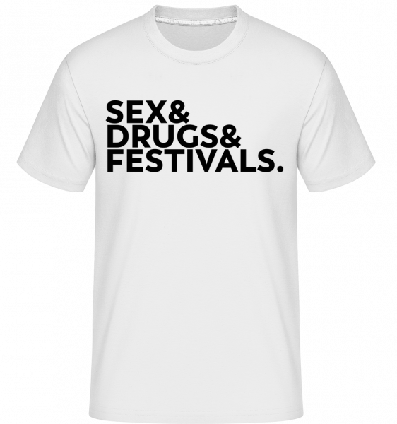 Sex Drugs Festivals -  Shirtinator Men's T-Shirt - White - Vorn