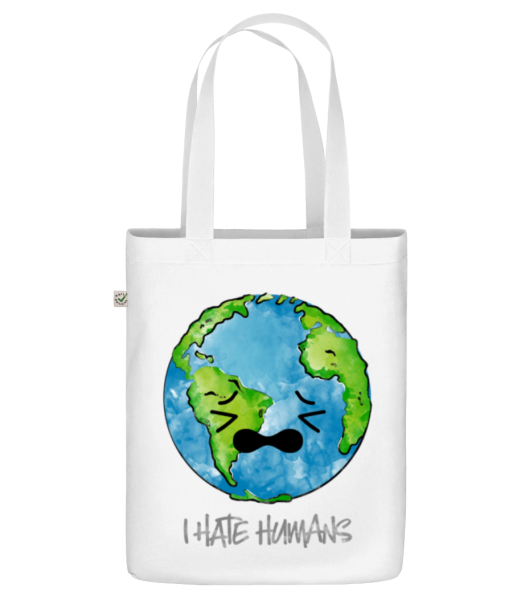Earth Hates Humans - Organic tote bag - White - Front