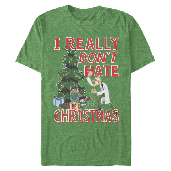 Disney Classics - Phineas and Ferb - Doof Christmas - Christmas - Men's T-Shirt - Heather green - Front