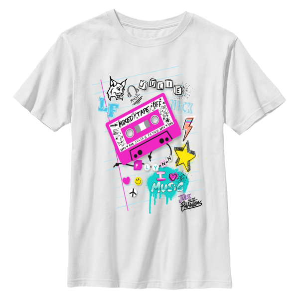 Netflix - Julie And The Phantoms - Tape Deck School Page - Kids T-Shirt - White - Front