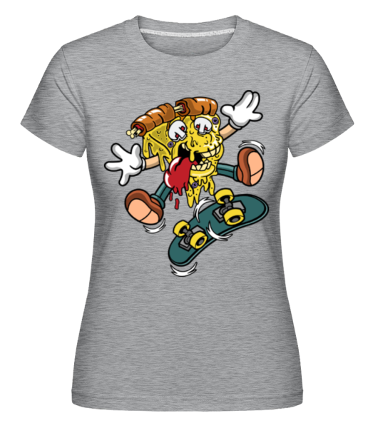 Pizza Skater -  Shirtinator Women's T-Shirt - Heather grey - Front
