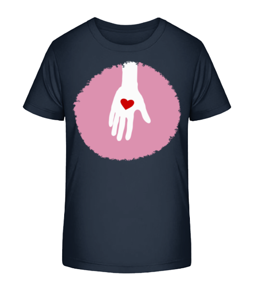 Hand With Heart - Kid's Bio T-Shirt Stanley Stella - Navy - Front