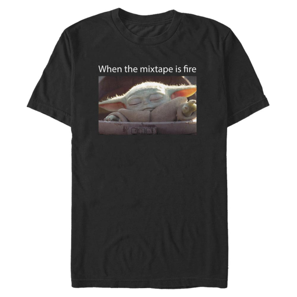Star Wars - The Mandalorian - The Child Fire Mixtape - Men's T-Shirt - Black - Front