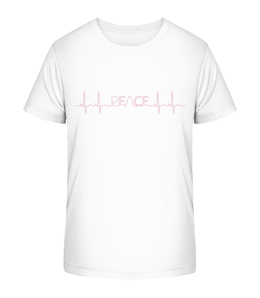 Peace Heartbeat - Kid's Bio T-Shirt Stanley Stella - White - Front