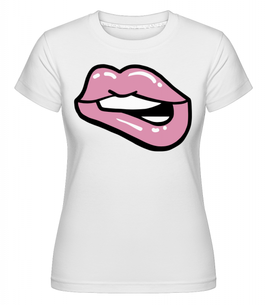 Pink Lips -  Shirtinator Women's T-Shirt - White - Vorn