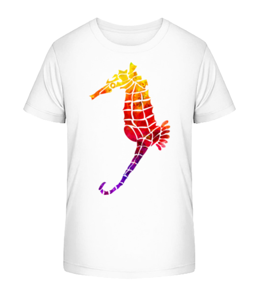 Rainbow Seahorse - Kid's Bio T-Shirt Stanley Stella - White - Front