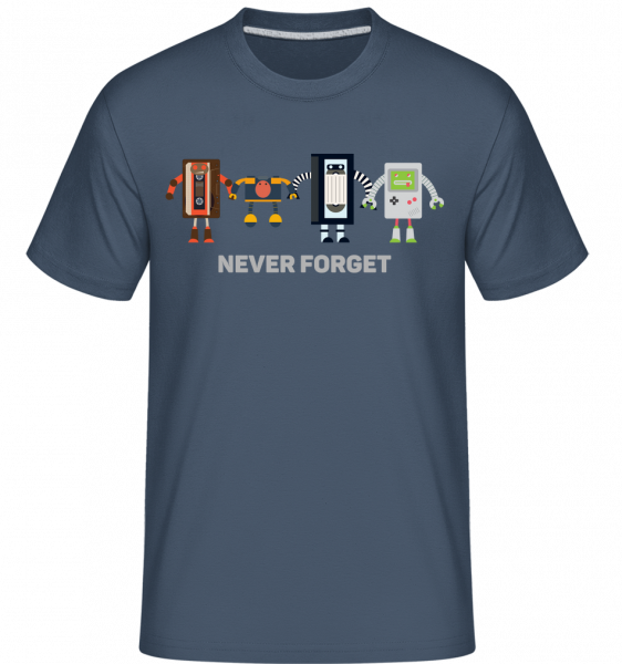 Never Forget Old Technology -  Shirtinator Men's T-Shirt - Denim - Vorn