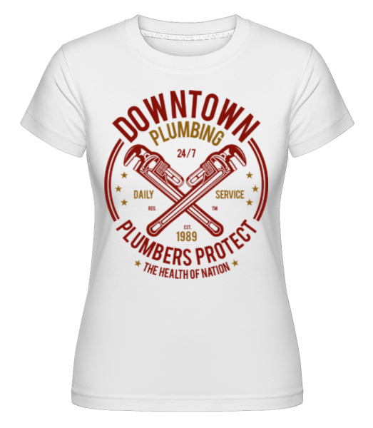 Downtown Plumbing -  Shirtinator Women's T-Shirt - White - Front