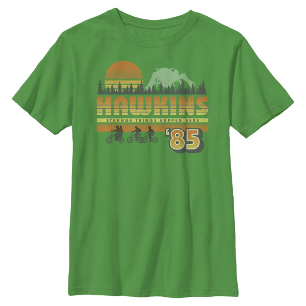Netflix - Stranger Things - Hawkins Vintage Sunsnet - Kids T-Shirt - Kelly green - Front