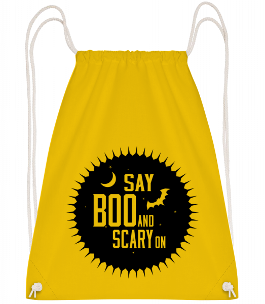 Say Boo And Scary On - Drawstring Backpack - Yellow - Vorn