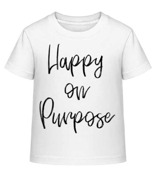 Happy On Purpose - Kid's Shirtinator T-Shirt - White - Front
