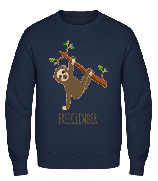 Freeclimber Sloth - Classic Set-In Sweatshirt - Navy - Vorn